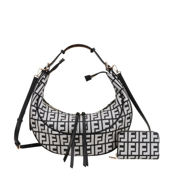 Source Unknown Handbags - 2-in-1 Monogram Shoulder / Hobo Bag With WalletMatching Wallet Included